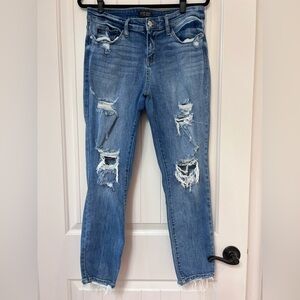JUDY BLUE Boyfriend fit destructed skinny jeans size, 9/29